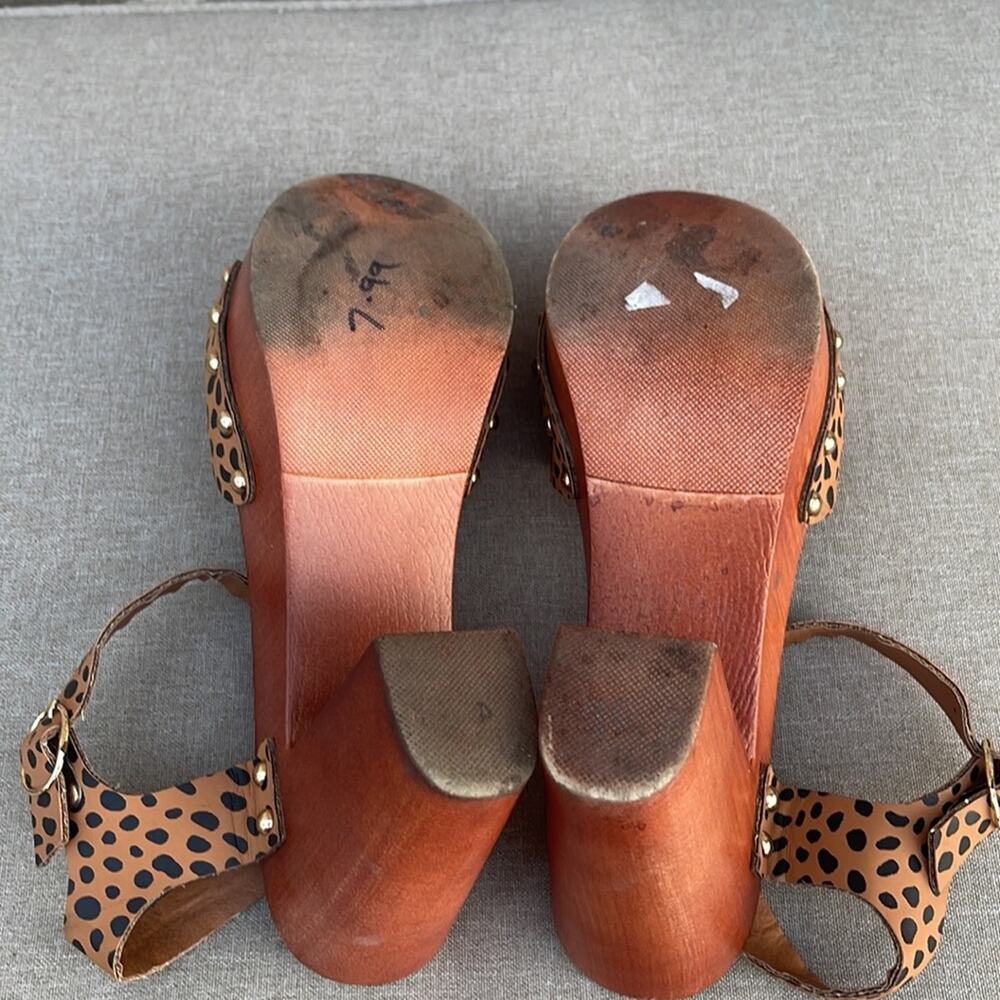 Madden Girl G-Neato animal print wooden block heels open toe size 7.5 - Picture 6 of 8